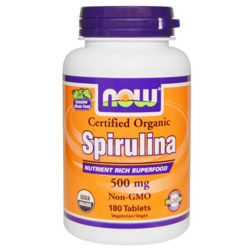 Spirulina 500 мг 180 табл (NOW) фото 3