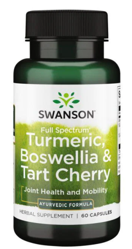 Turmeric, Boswellia & Tart Cherry (куркума, босвеллия и терпкая вишня) 60 капсул (Swanson) 