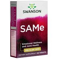 SAMe 200 mg S-Adenosyl L-Methionine срок 06.2024(S-Аденозил-L-Метионин 200 мг) 60 таблеток (Swanson)