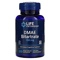 Life Extension DMAE Bitartrate (Битартрат ДМАЕ, Диметиламиноэтанол) 150 мг. 200 растительных капсул