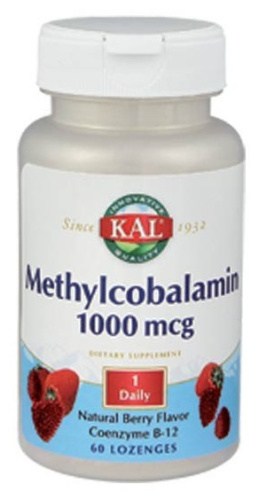 KAL Methylcobalamin B-12 (Метилкобаламин, Витамин B12) 1000 мкг. 60 пастилок со вкусом ягод