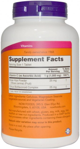 Now Foods C-1000 With Rose Hips & Bioflavonoids (Витамин C с шиповником и биофлавоноидами) 100 таблеток фото 2