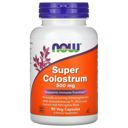 Now Foods Super Colostrum (Супер Колострум, Молозиво) 500 мг. 90 растительных капсул