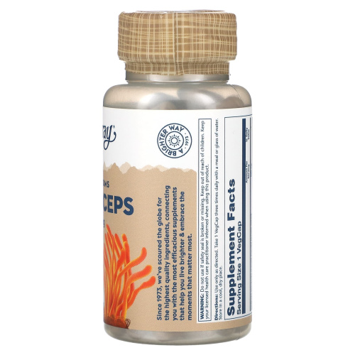 Solaray Mushrooms Cordyceps (Грибы кордицепс) 520 мг. 100 растительных капсул фото 2