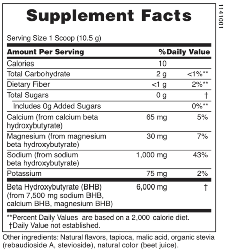 NaturesPlus BHB Keto Living (Бета-гидроксибутират со вкусом ягодного лимонада) 210 г. фото 3
