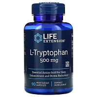 Life Extension L-Tryptophan (L-Триптофан) 500 мг. 90 растительных капсул