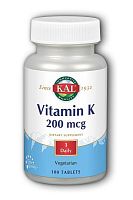 Vitamin K 200 мкг 100 таблеток (KAL)