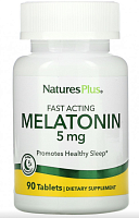 Melatonin 5 mg Fast Acting (Мелатонин 5 мг быстрого действия) 90 таблеток (NaturesPlus)