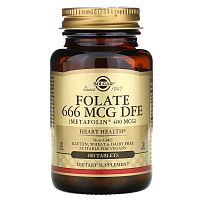 Solgar Folate 666 MCG DFE (Metafolin 400 MCG) 100 таблеток
