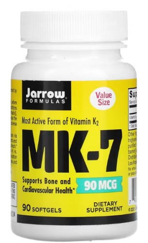MK-7 (Активная форма Витамина К2) 90 мкг 90 гелевых капсул (Jarrow Formulas)