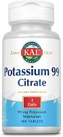 KAL Potassium Citrate (Калий Цитрат) 99 мг. 100 таблеток