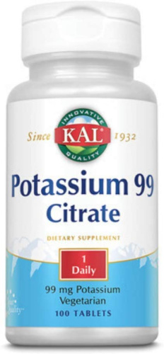KAL Potassium Citrate (Калий Цитрат) 99 мг. 100 таблеток
