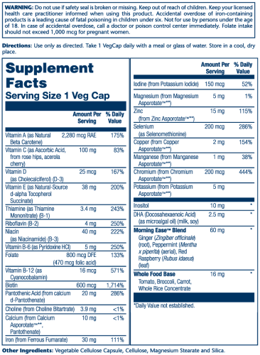 Solaray Once Daily Prenatal Multivitamin (Мультивитамины для беременных) 90 растительных капсул  фото 5