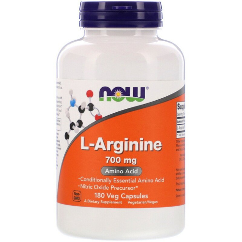 Now Foods L-Аргинин (L-Arginine) 700 мг. 180 растительных капсул