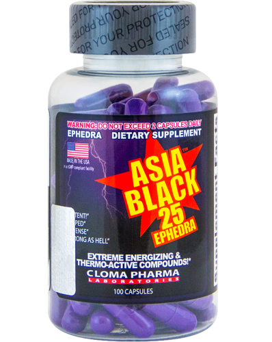 Жиросжигатель Asia Black 25 Ephedra Cloma Pharma 100 капсул фото 3