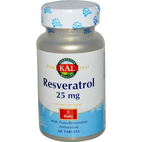 KAL Resveratrol (Ресвератрол) 25 мг. 60 таблеток