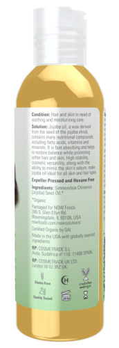 Now Foods Solutions Органическое масло жожоба (Organic Jojoba Oil) 118 мл. фото 3