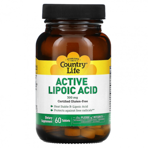 Active Lipoic Acid (Активная липоевая кислота) 300 мг 60 таблеток (Country Life)