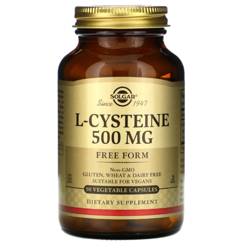Solgar L-Cysteine (L-Цистеин) 500 мг. 90 растительных капсул