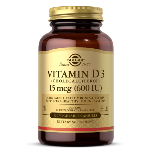 Solgar Витамин D3 (Холекальциферол) 600 МЕ 15 мкг. 120 вегетарианских капсул