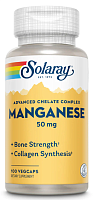 Manganese 50 mg Chelate Complex (Марганец 50 мг хелатный комплекс) 100 вег капсул (Solaray)