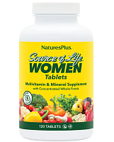 NaturesPlus Source of Life Women Tablets (Мультивитаминная и минеральная добавка для женщин с цельными пищевыми концентратами) 120 таблеток
