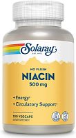 Niacin No Flush 500 mg Vitamin B-3 (Ниацин 500 мг не вызывающий покраснение) 100 вег капс (Solaray)