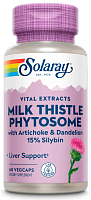 Solaray Vital Extracts Milk Thistle Phytosome with Artichoke & Dandelion 15% Silybin (Фитосомы расторопши с артишоком и одуванчиком, 15% силибина) 200 мг. 60 растительных капсул