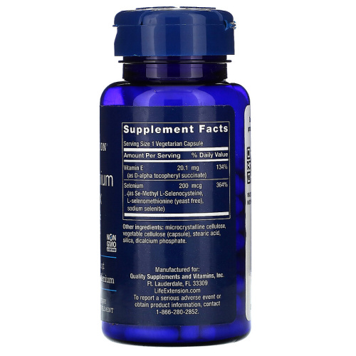 Life Extension Super Selenium Complex & Vitamin E (Суперкомплекс Селена с Витамином E) 200 мкг. 100 капсул фото 2