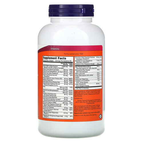 Now Foods Мультивитамины для мужчин ADAM Superior Men's Multi 180 мягких капсул фото 2
