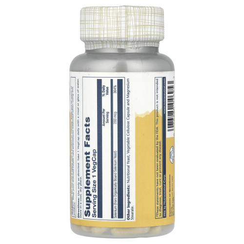Solaray High Potency Selenium (Селен) 200 мкг. 100 растительных капсул фото 4