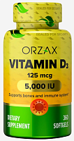 Vitamin D3 (Витамин D3) 125 мкг 5000 IU 360 капсул (Orzax)