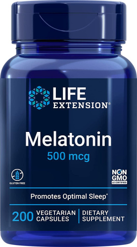 Melatonin 500 мкг (Мелатонин) 200 вег капс (Life Extension)