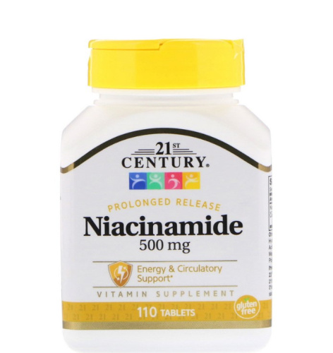 Niacinamide (Никотинамид) 500 мг 110 таблеток (21st Century)