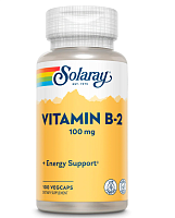 Solaray Vitamin B-2 (Рибофлавин) 100 мг. 100 растительных капсул