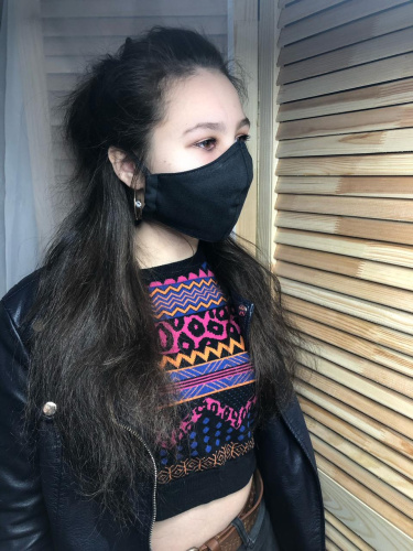 Маска Для Лица Многоразовая (Черная) фото 2