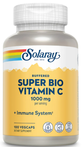 Solaray Buffered Super Bio Vitamin C (Витамин C медленного высвобождения) 1000 мг. 100 растительных капсул