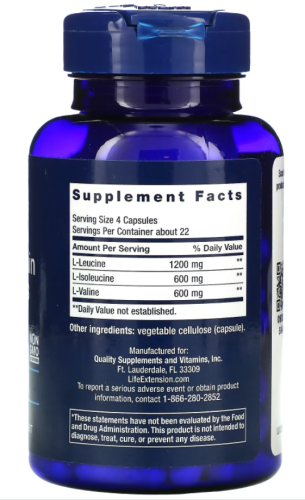Life Extension Branched Chain Amino Acids (Аминокислоты с разветвленной цепью) 90 капсул фото 2