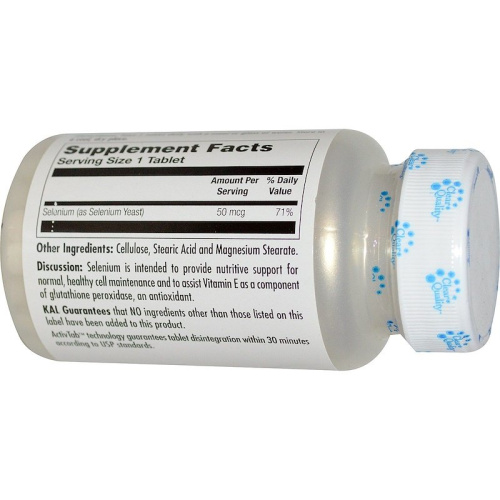Selenium 50 мкг (Селен) 100 таблеток (KAL) фото 2