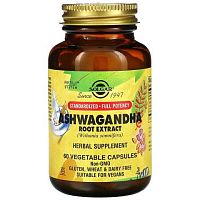 Solgar Экстракт корня Ашваганда (Ashwagandha Root Extract) 300 мг. 60 растительных капсул