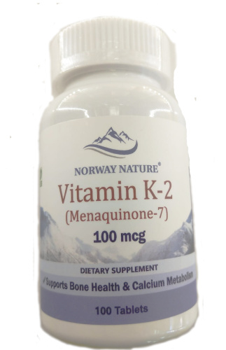 Vitamin K-2 (Menaquinone-7) (Витамин K-2 в форме MK-7)100 мкг 100 таблеток (Norway Nature)