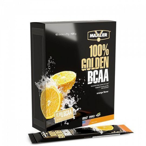 100% Golden BCAA 15 sticks x 7гр /105 гр (15 стиков по 7 грамм)