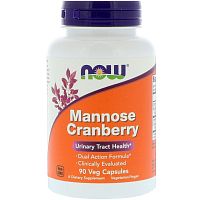 Mannose Cranberry (Клюква с маннозой) 90 вег капсул (Now Foods)