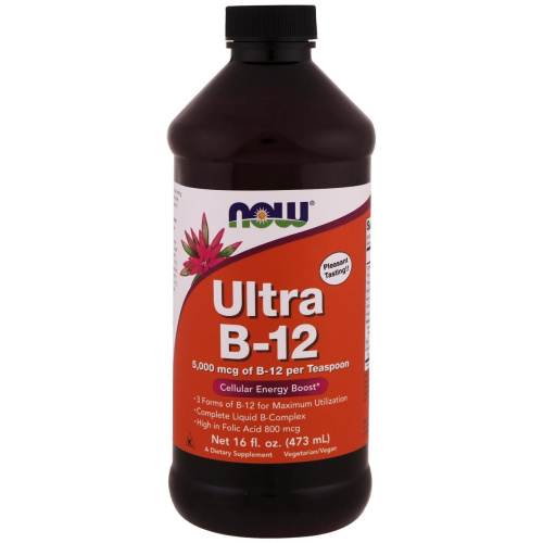 Now Foods Ultra B-12 Liquid (Жидкий Витамин B-12) 5000 мкг. 473 мл.