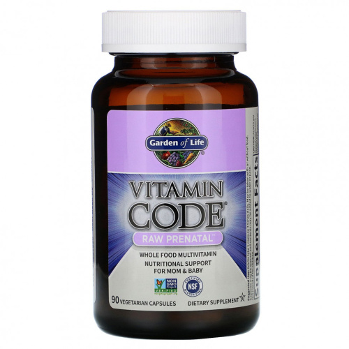 Vitamin Code RAW PRENATAL 90 веганских капсул (Garden of Life) фото 3