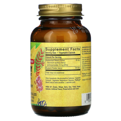 Solgar Bilberry Berry Extract (Экстракт ягод черники) 60 капсул фото 2