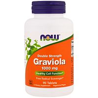 Now Foods Graviola Double Strength (Гравиола двойная концентрация, Сметанное яблоко) 1000 мг. 90 таблеток