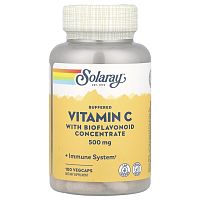 Vitamin C 500 mg Buffered with Bioflavonoid Concentrate (Витамин С 500 мг) 100 вег капсул (Solaray) 