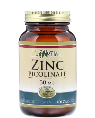 LifeTime Vitamins Zinc Picolinate Пиколинат цинка 30 mg 100 капсул LifeTime Vitamins Zinc Picolinate Пиколинат цинка 30 mg 100 капсул
