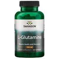 L-Glutamine 500 мг (L-Глутамин) 100 капсул (Swanson)